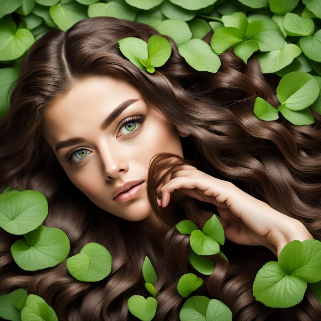 Mysterious Beauty with Emerald Eyes and Scarlet Lips