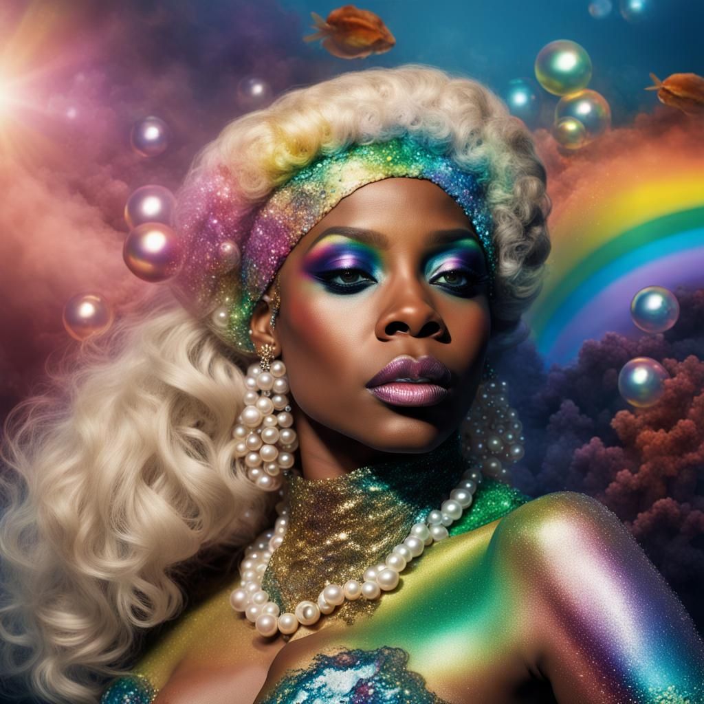 Underwater Mermaid Portrait in Hyperrealistic Style