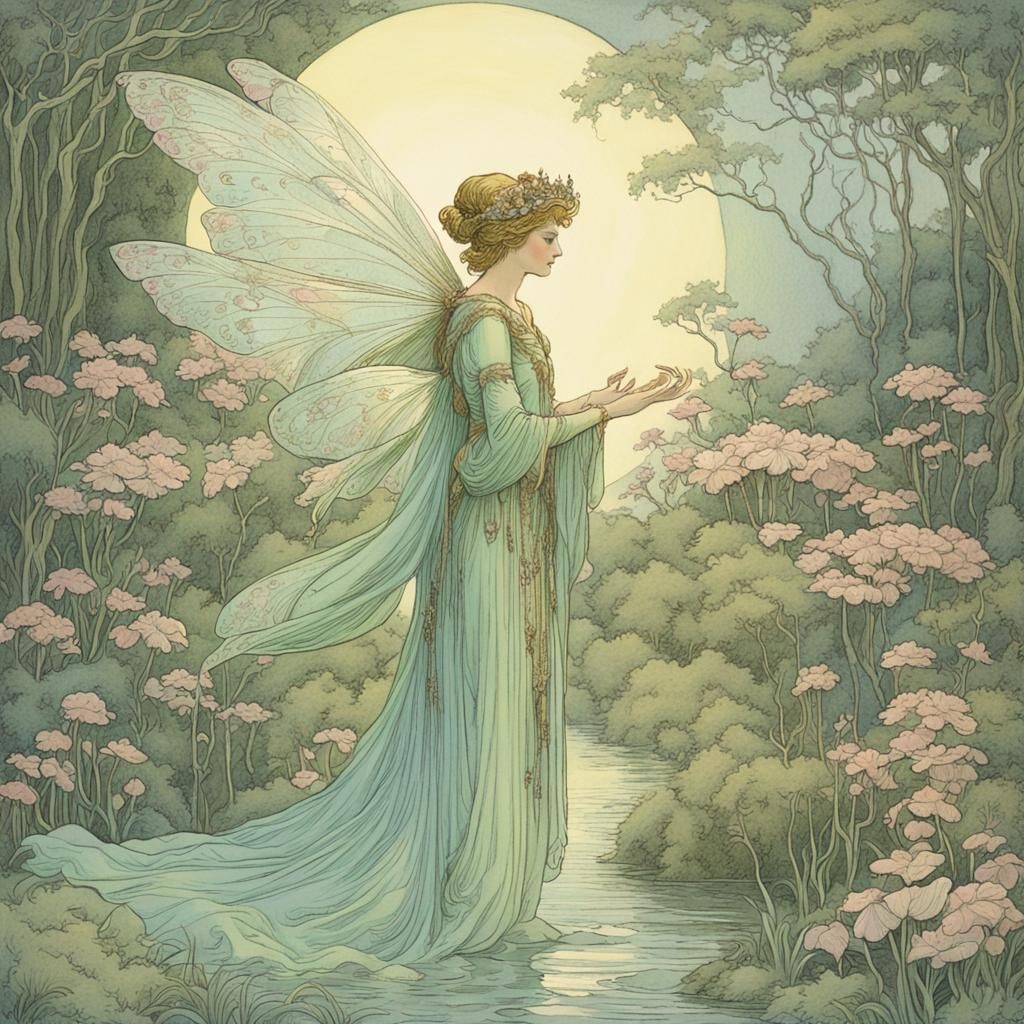 Enchanting Fairy Queen in Soft Pastel Hues