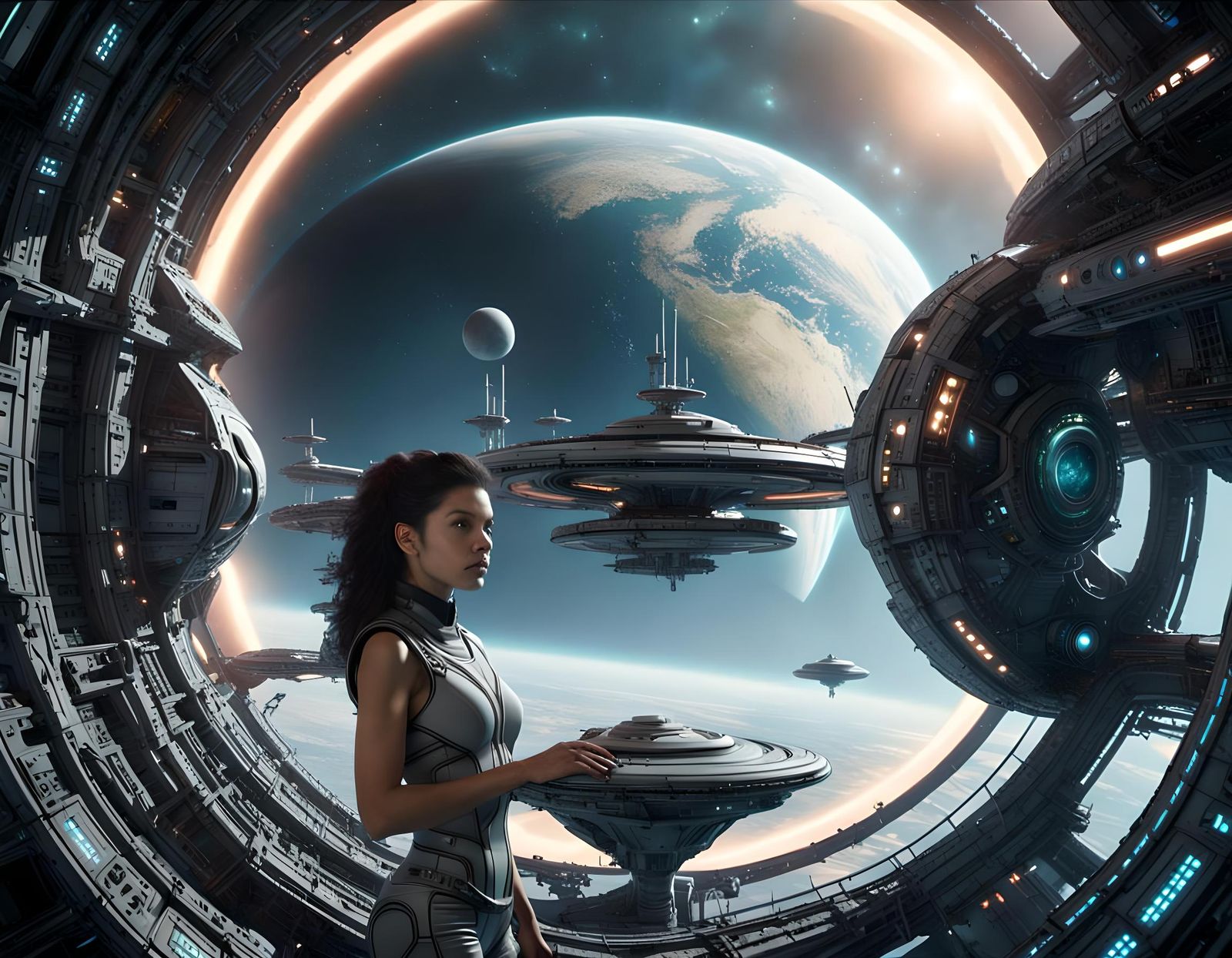 Isabela Merced in 70s Sci-Fi Space Station