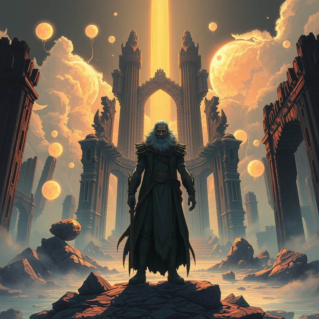 Ethereal Reinfield Master in Dreamlike Atlantide Ruins