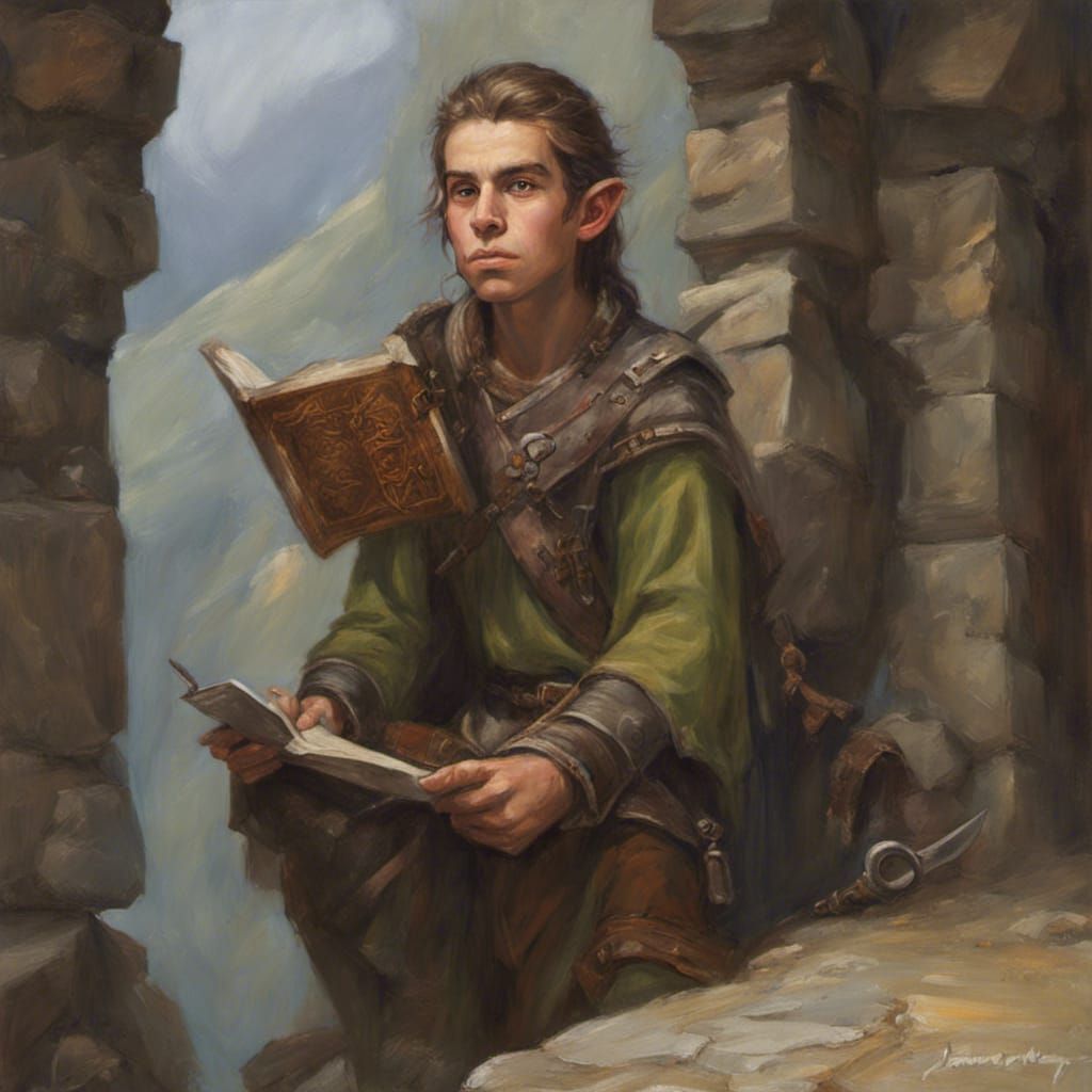 High Elf Wizard Portrait in Oil Painting Style