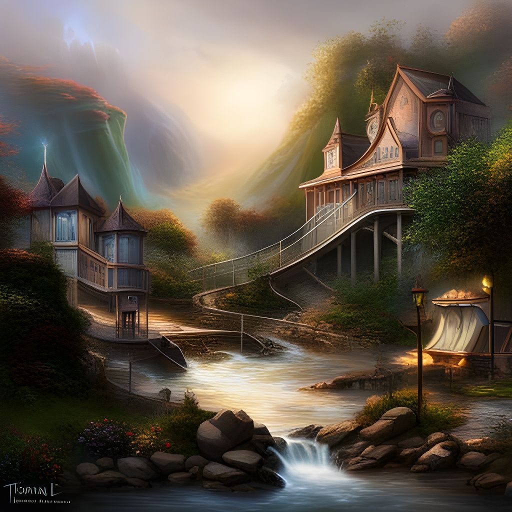 Ethereal Abandoned Amusement Park in Hyperrealistic Style