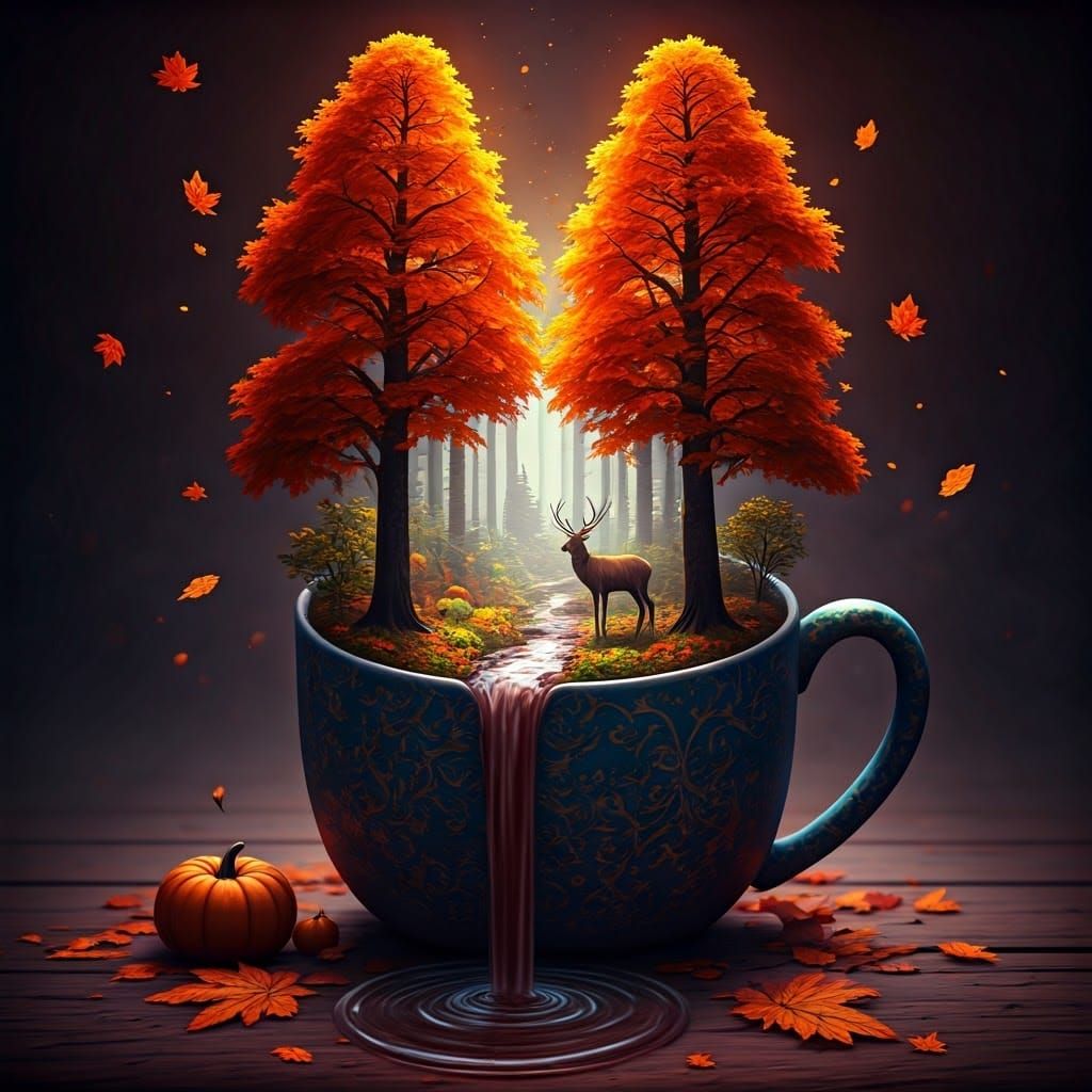 Autumn Forest in a Mug with Magic