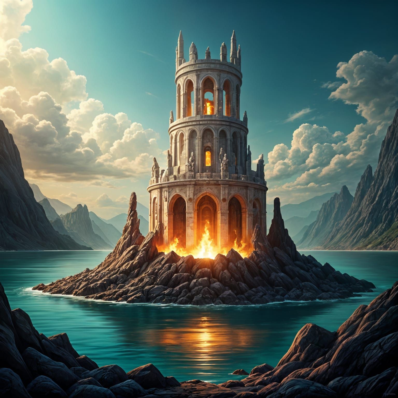 Tower of the Flaming Warlord on Rocky Island