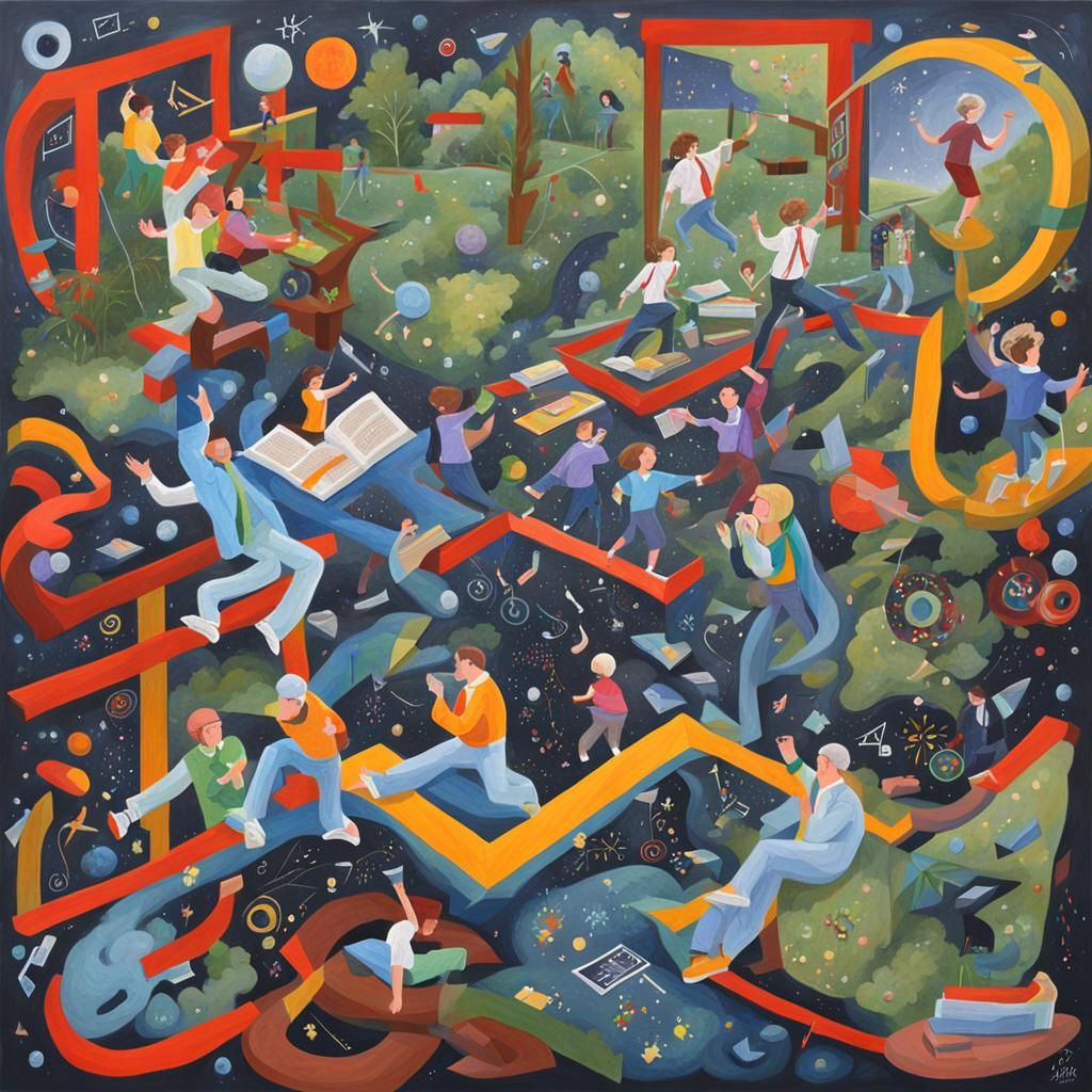 Life's Paths: A Detailed Gouache Painting