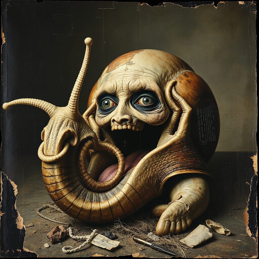 Grotesque Collage of Deformed Figures in Grungy Style