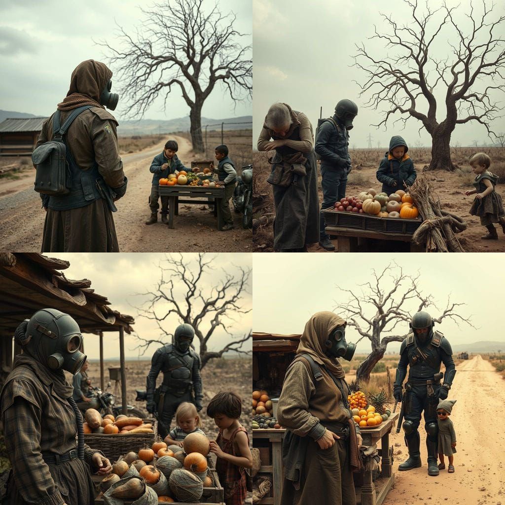 Post-Apocalyptic Wasteland Farmstall Scene