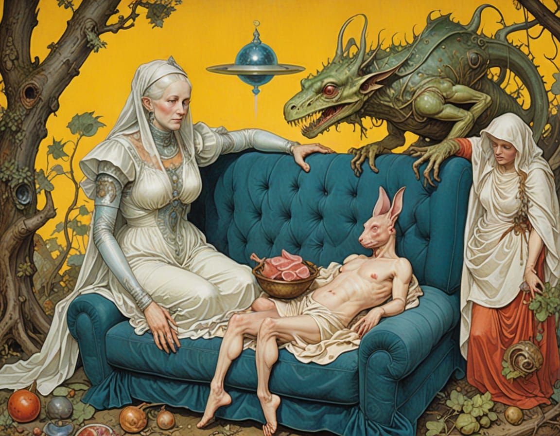 Post Apocalyptic Wonderland Forest With Eerie Figures