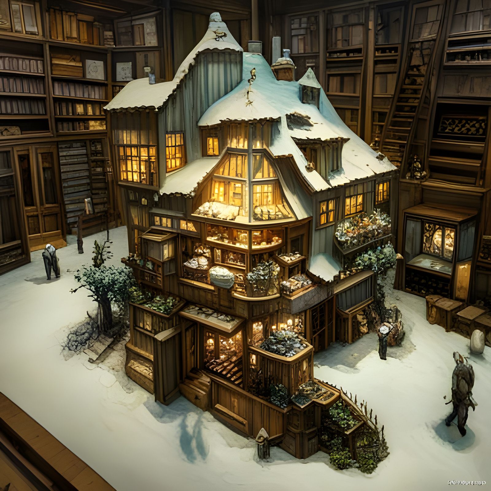 Detailed Crystal Shop Interior in Digital Art Style