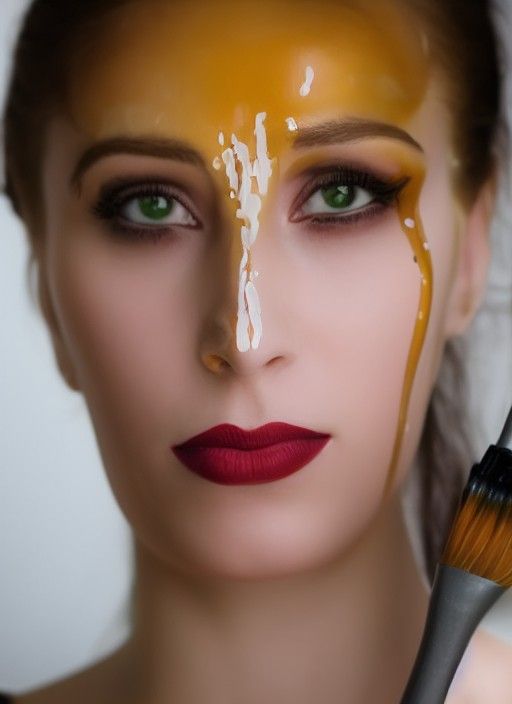 Realistic Woman Covered in Honey, Digital Art