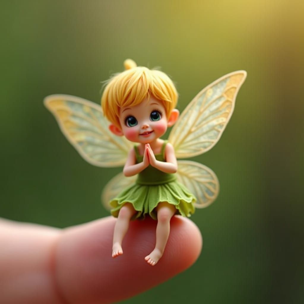 Delicate Fairy Flies Away from Loving Touch