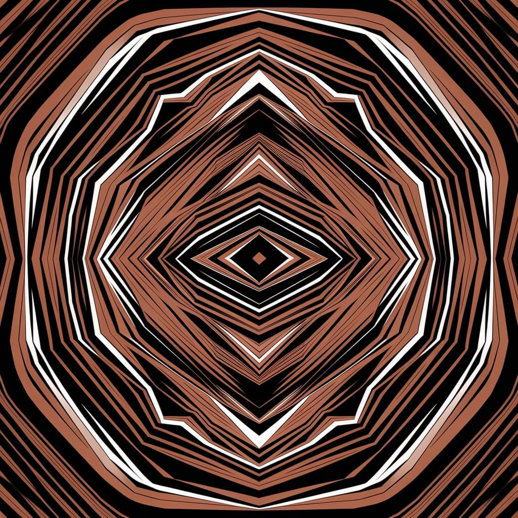 Surreal Abstract Parallax Woodcut of Brown Janejaylicious