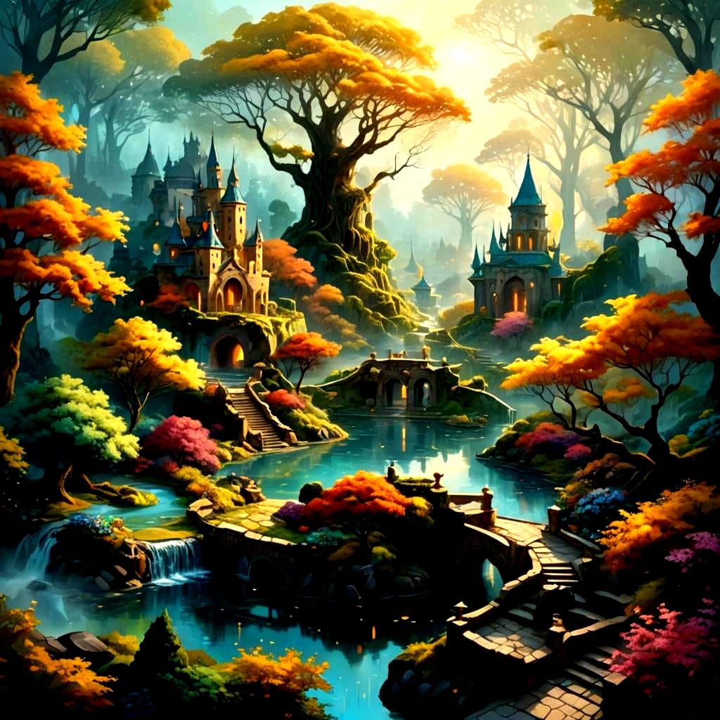 Gardens and Forests Surrounded by Walls and Towers