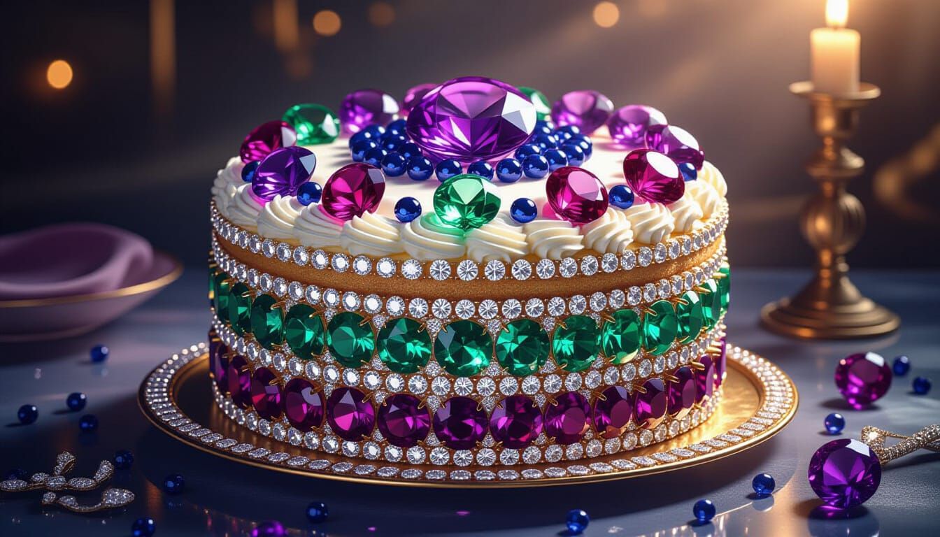 Gemstone Cake: A Dazzling Digital Dessert