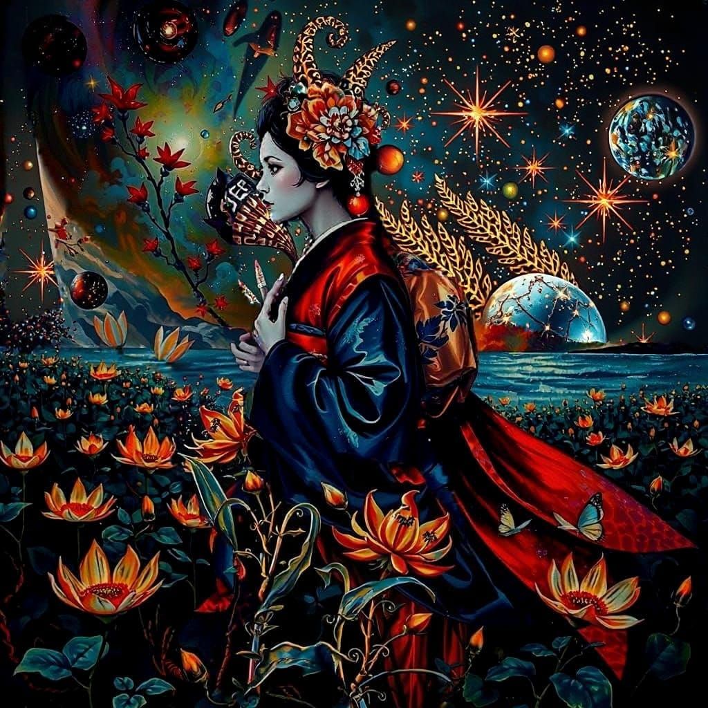 Nautilus Curves Under a Starry Night Sky