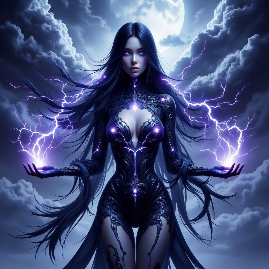 Anime Fallen Angel Conjures Lightning Storm