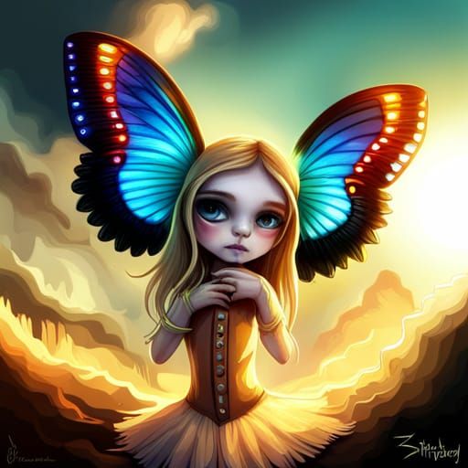 Cute Skeleton Creature with Kitten in Fantasy Art