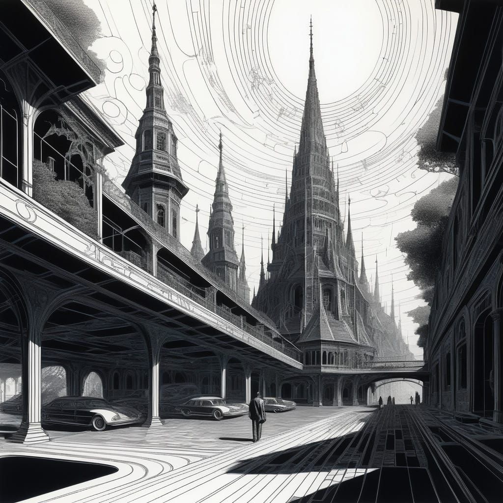 Luminous Lunar Spire in Stunning Fractal Patterns