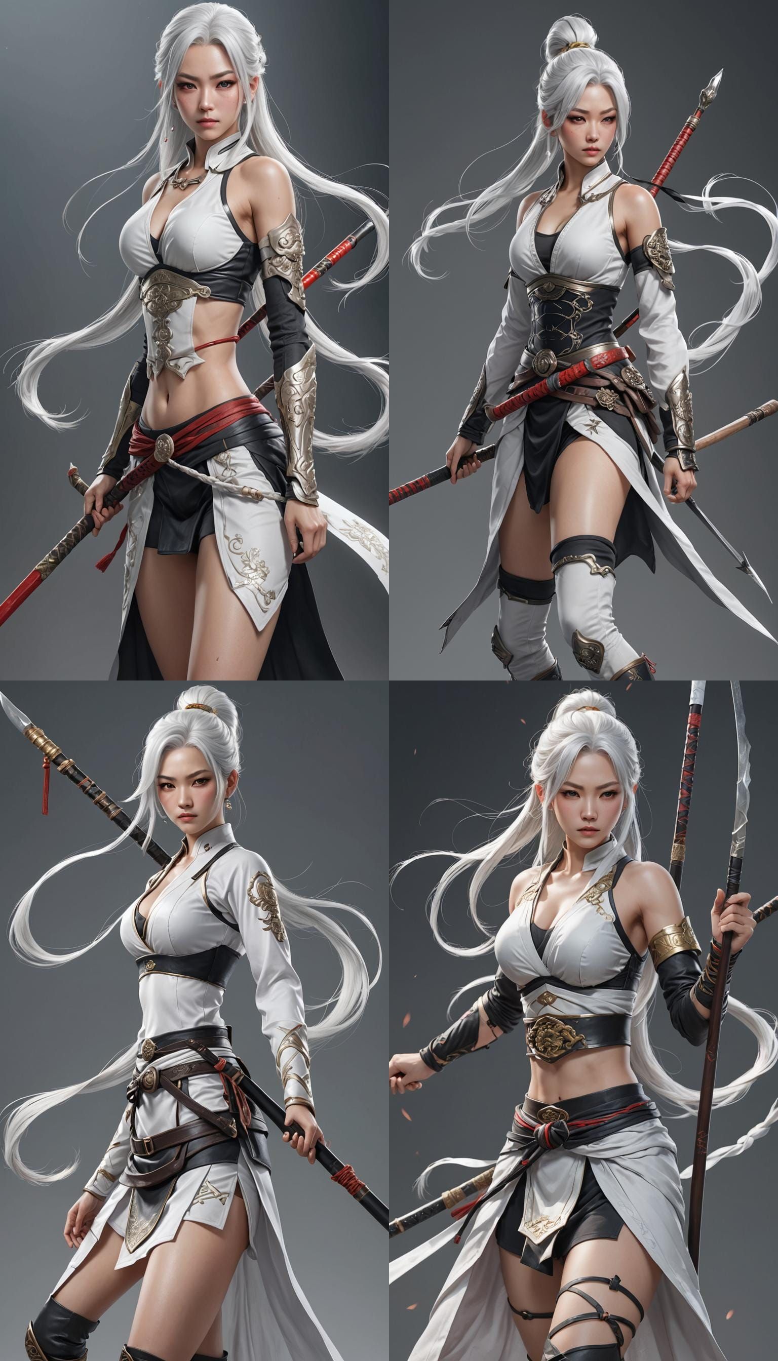 Chinese Martial Artist with Spear, 3D Anime Art