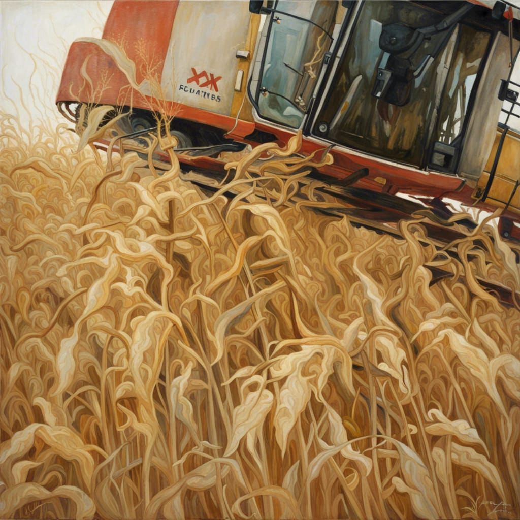 Combine Harvester in Contemporary Portrait Style