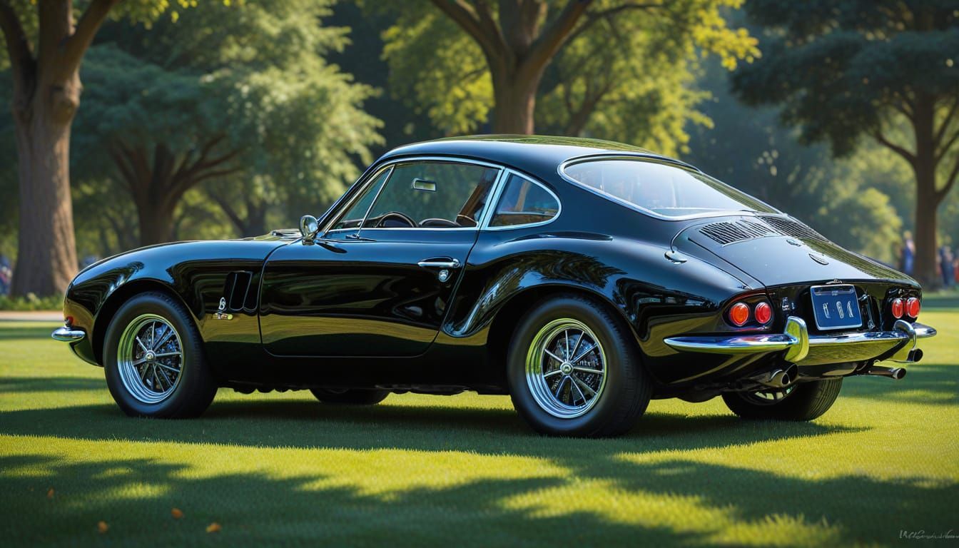 Hyperrealistic 1972 Alpine A110 in Piano Black