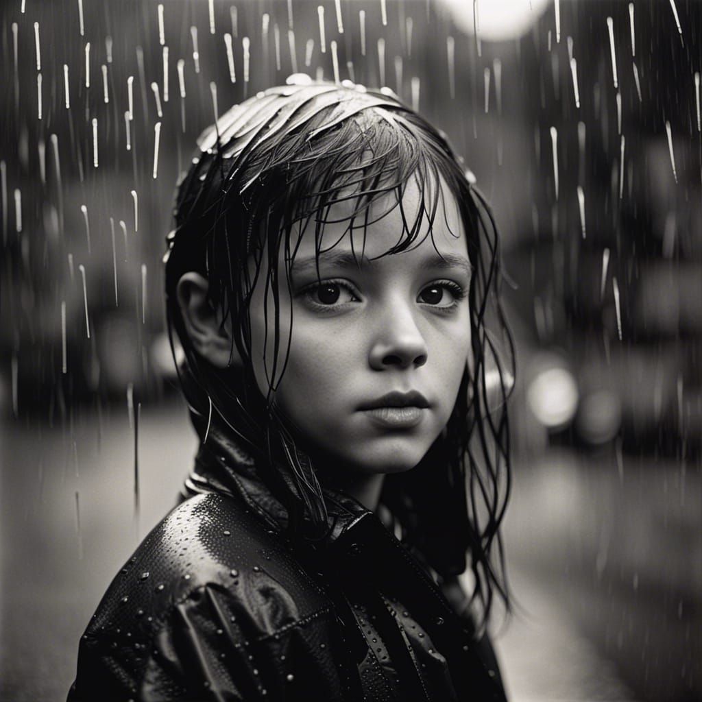 Caught in the rain - photograph