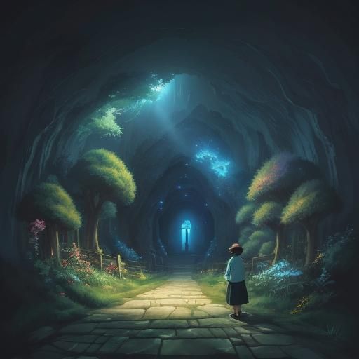 Cavedwellers in Ghibli Style: Anime Key Visual