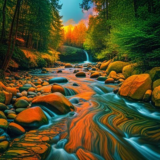 Psychedelic River of Peace: A Visual Journey