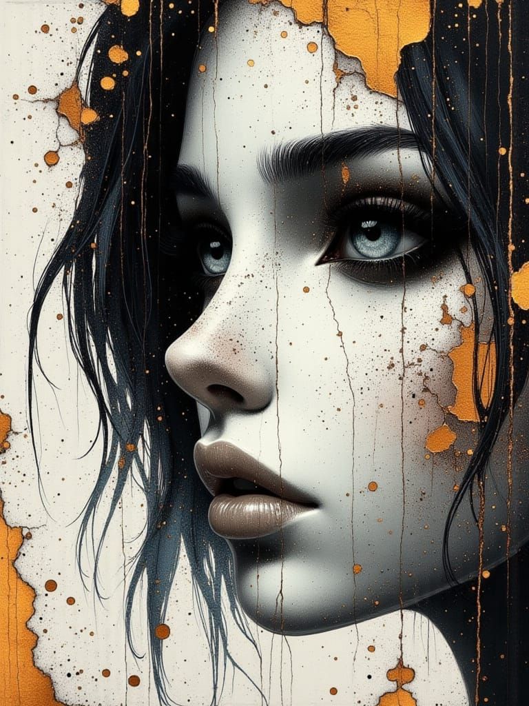 Calligraphy Art on a Goth Grunge Beauty