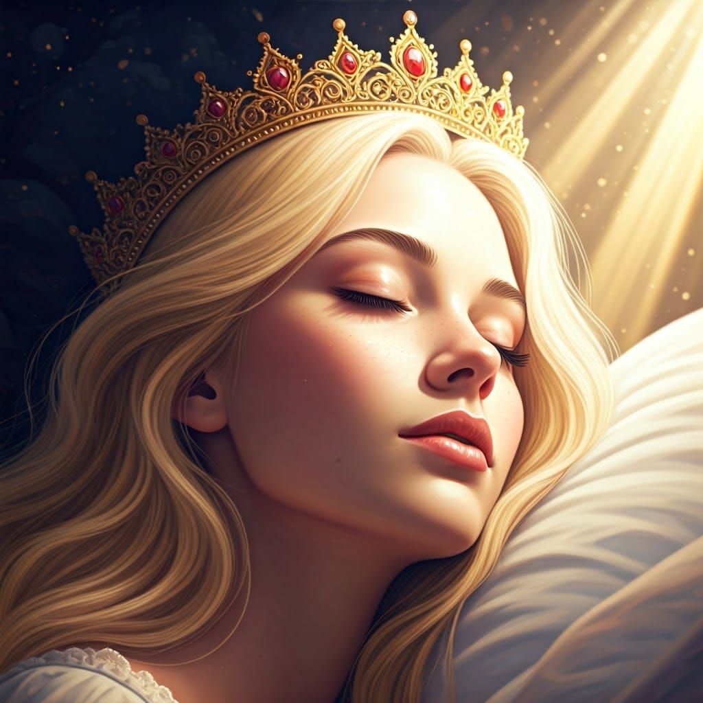 Sleeping Beauty in Hyperrealistic Digital Art
