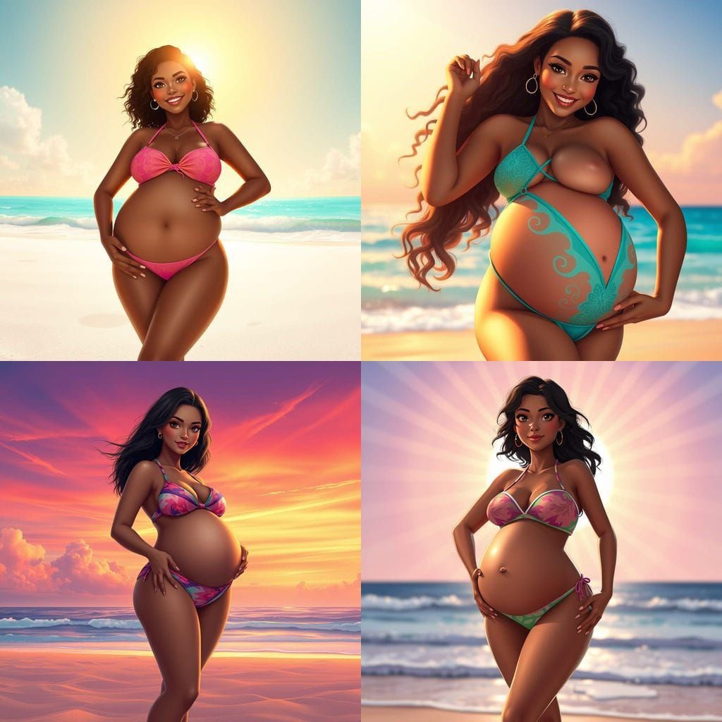 Pregnant Goddess in Tropical Paradise