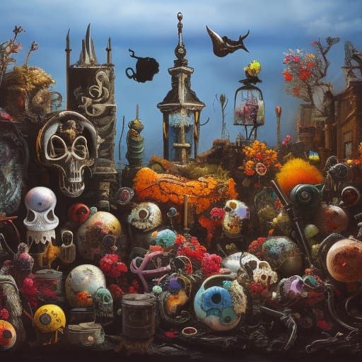 Surreal Winter Landscape in Baroque Gothic Style