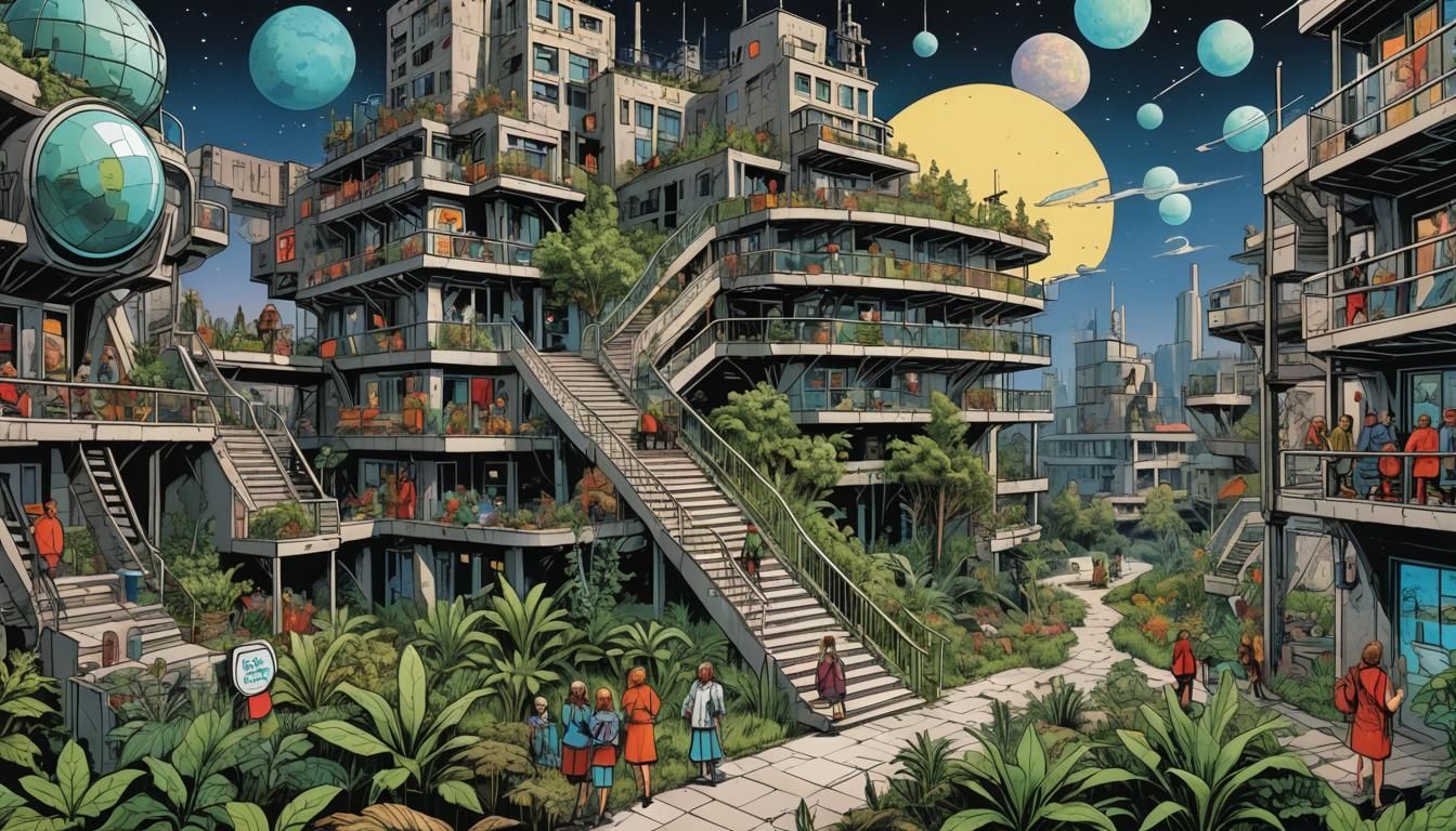 Dystopian Chernobyl Landscape in Polish Comic Style