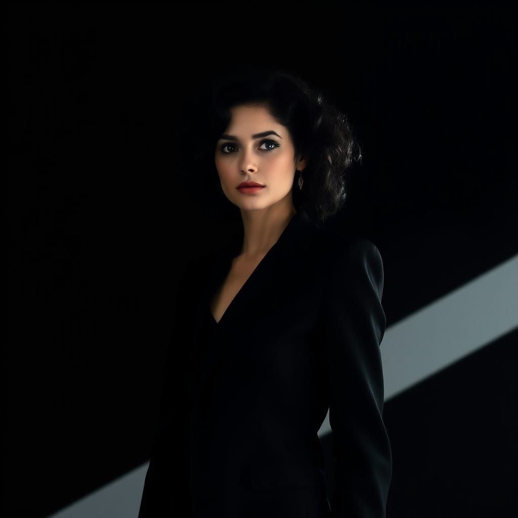 Surrealist Portrait of a Woman in Elegant Chanel Suit