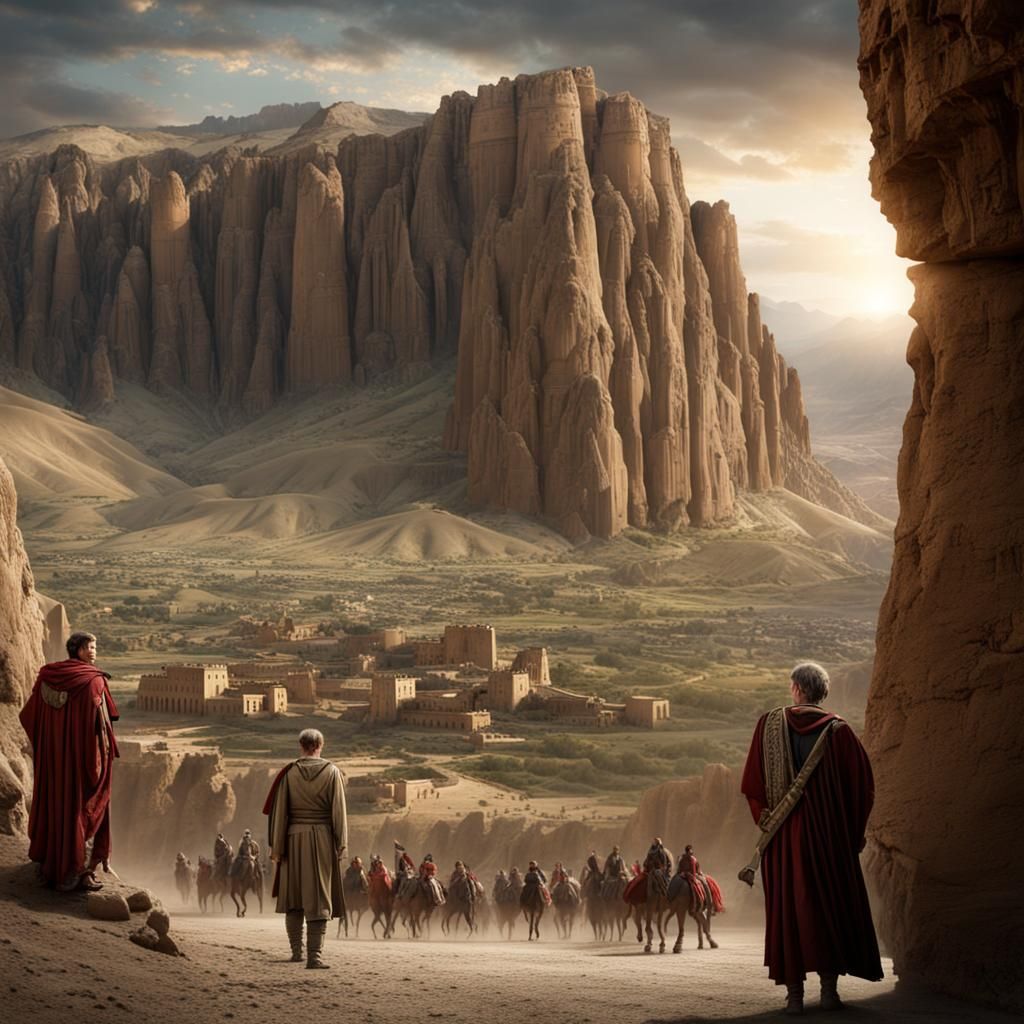 Julius Caesar in Bamiyan: Epic Digital Painting