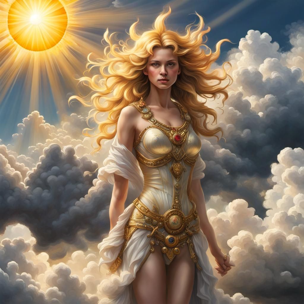 Goddess of Justice in Divine Light