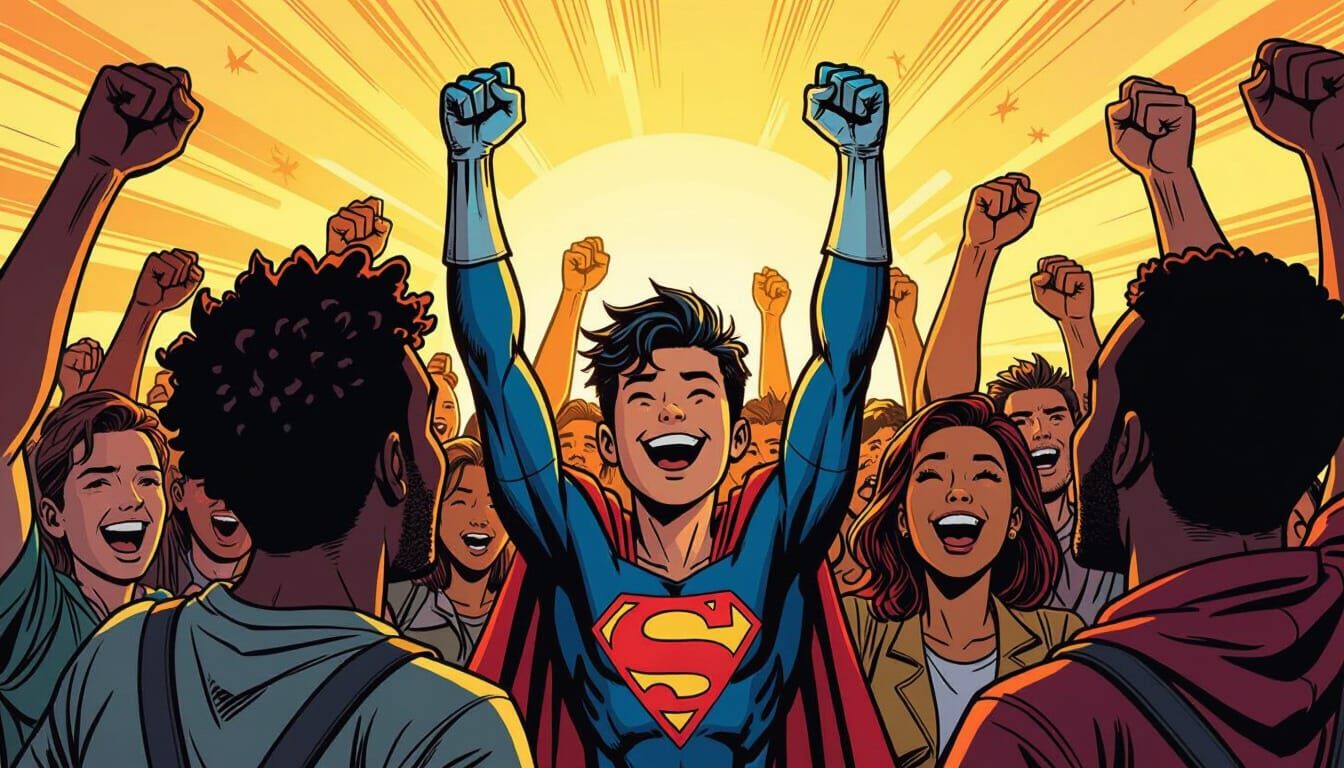 Spandex-Kid Heroism Celebrated in Vibrant Comic Art