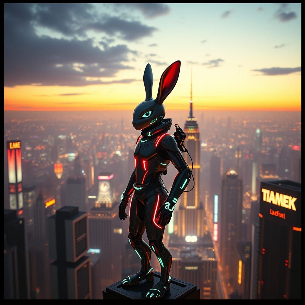 Cyberpunk Avatar of Futuristic Rebellion