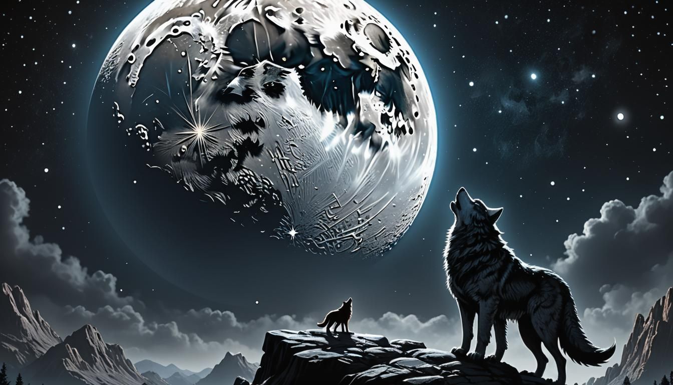 Gordon Shumway and Howling Werewolves in Hyperreal Comic Sty...