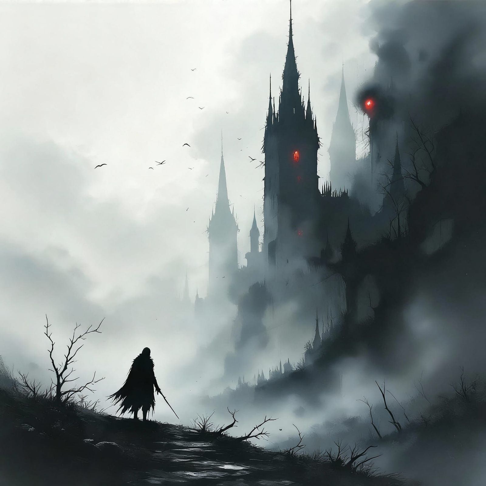 Dark Fantasy Landscape in Thomas Wells Schaller Style