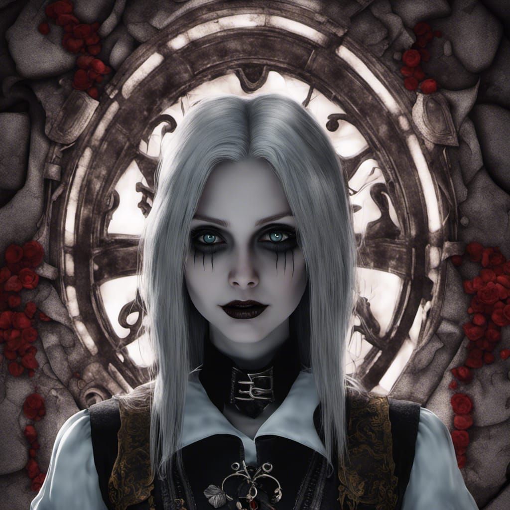 Dark and Sinister Alice in Hyper-Realistic Detail