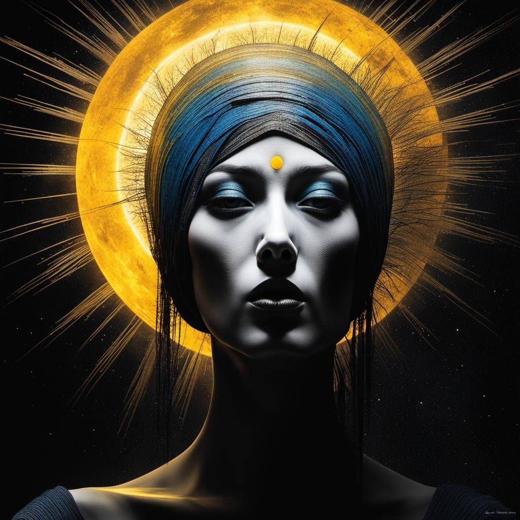 Demonic Cyborg Bear Portrait in Volcanic Hyperspace