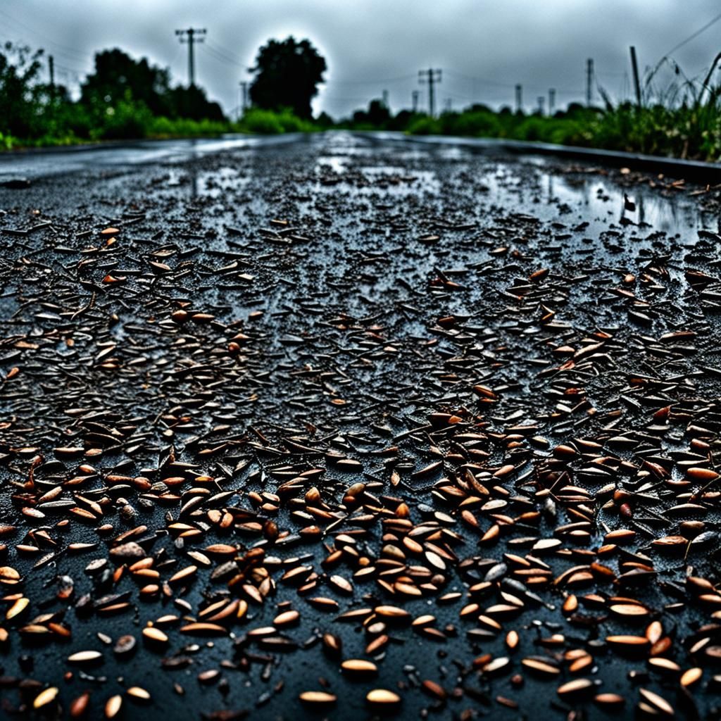 Barren Wasteland with Faded Seed Pods