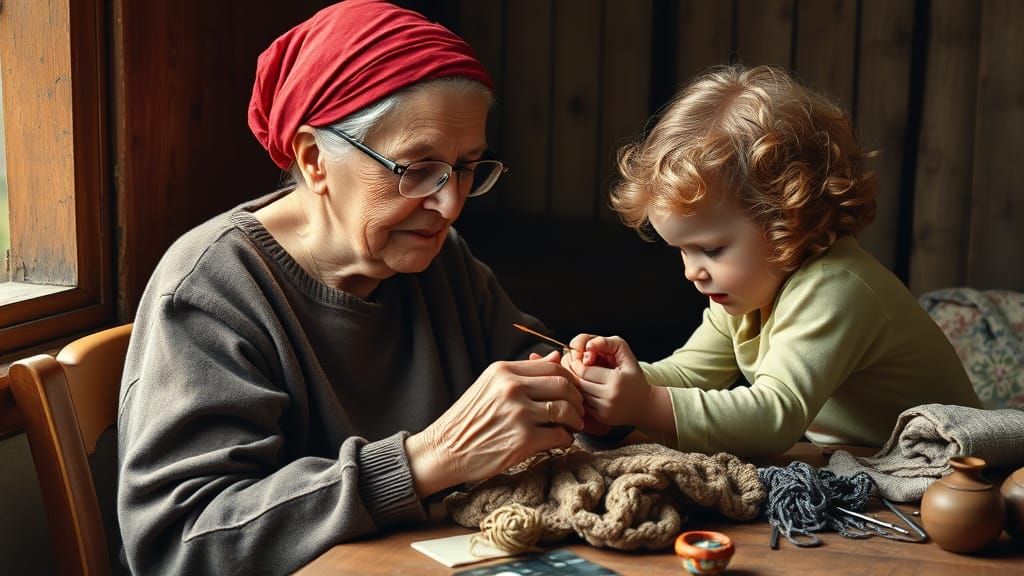 Warm Intimacy in a Domestic Scene
