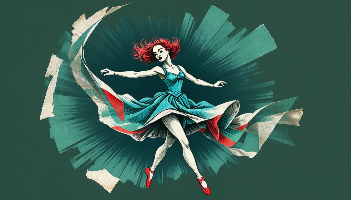 Attractive Dancer in Cartoon Style with Gradient Filter