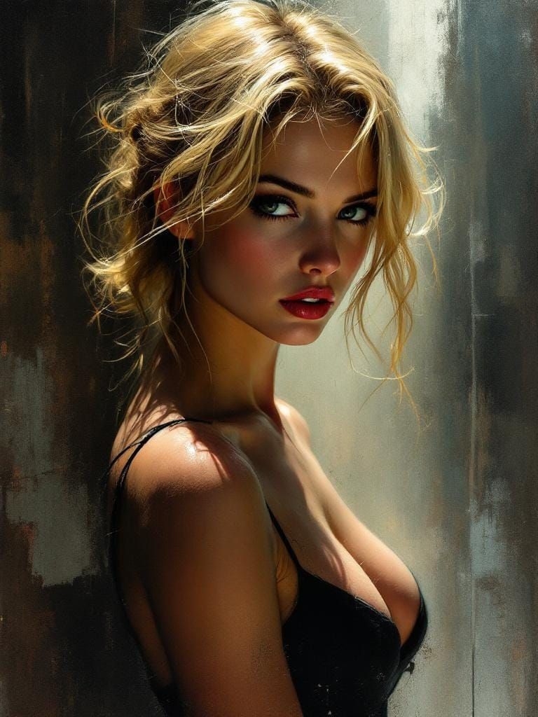 1950s Pin-Up in Film Noir Style