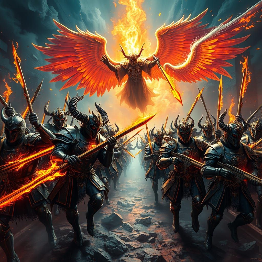 Eternal Conflict: Demons and Angels Engage in Apocalyptic Wa...