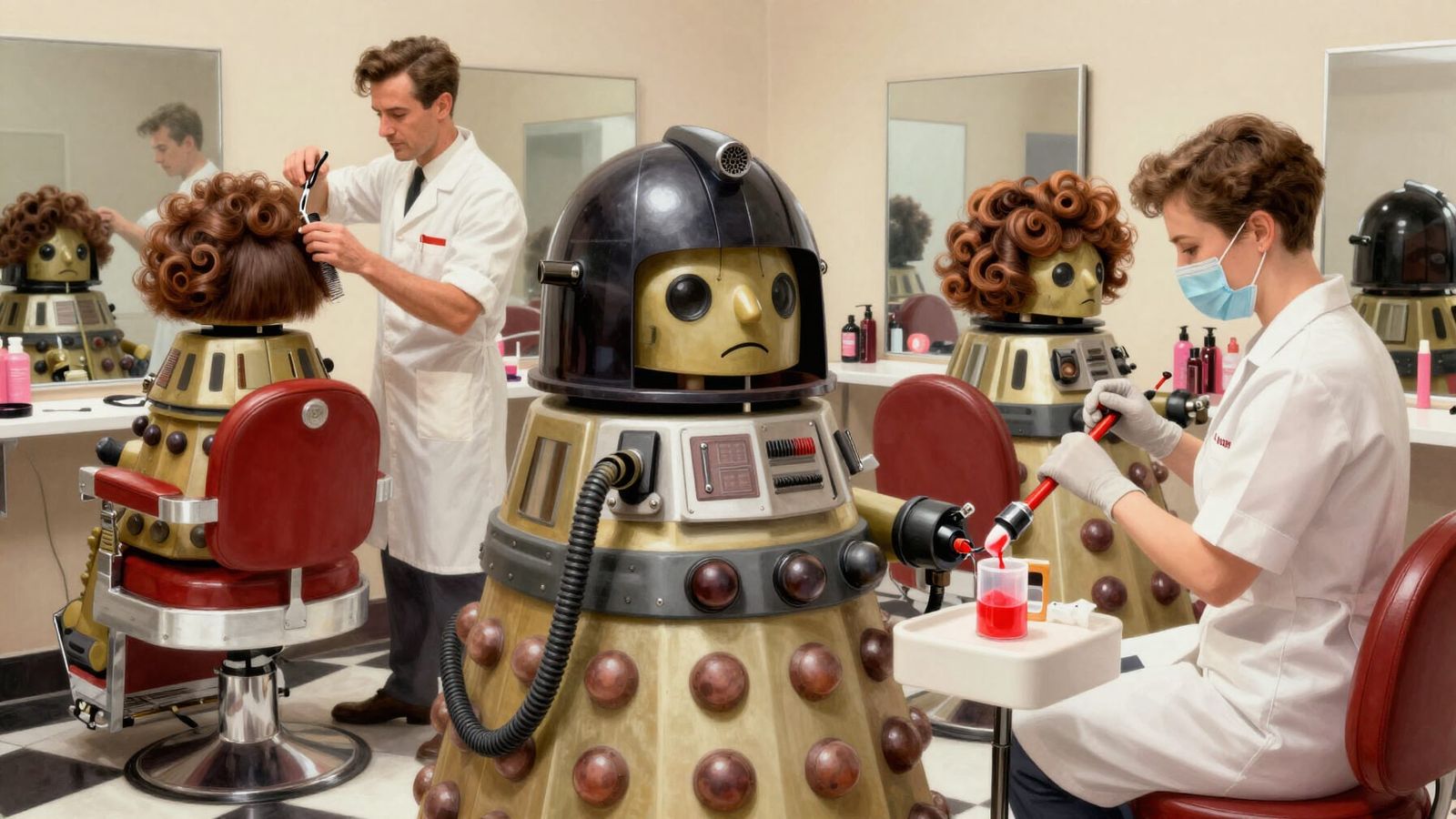 Daleks Get 1960s Hair Salon Makeovers