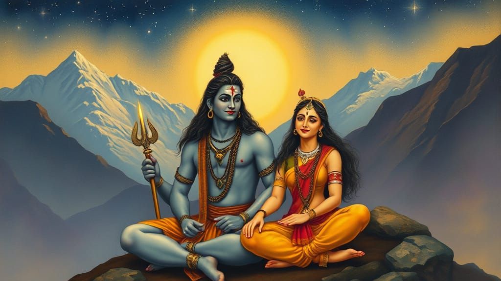 Shiva and Parvati in Himalayan Starlight: Classical Indian A...